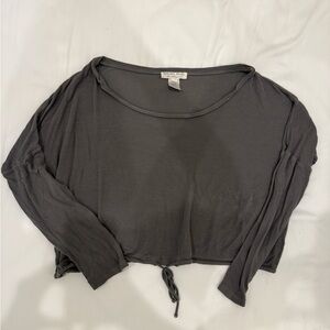 Barefoot Dreams Charcoal Crop Top